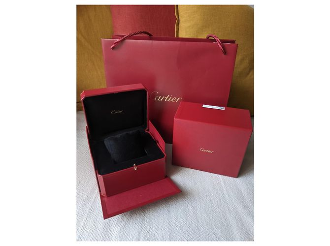 Cartier-Uhren- und Schmuckbox und rote Papiertüte - Ansicht 3