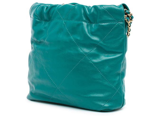 Borsa Chanel verde mini in pelle di vitello lucida 22 - vista 2