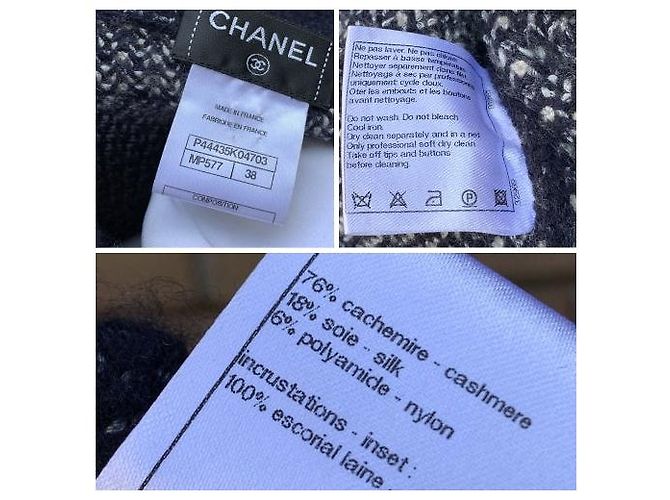 Timeless Chanel Blauer Strick-Cardigan aus Kaschmir und Seide Größe 38 FR - Ansicht 4
