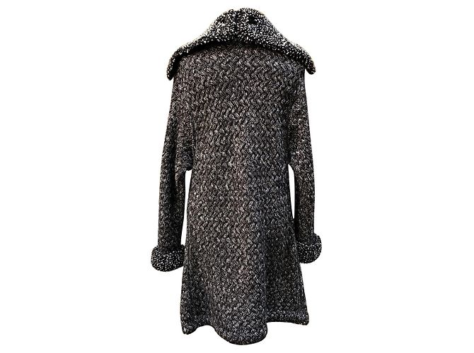 Timeless Chanel Grauer Kaschmir-Mix langer Cardigan Größe 40 FR - Ansicht 5
