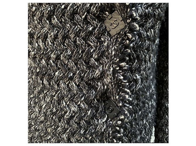 Timeless Chanel Grauer Kaschmir-Mix langer Cardigan Größe 40 FR - Ansicht 6
