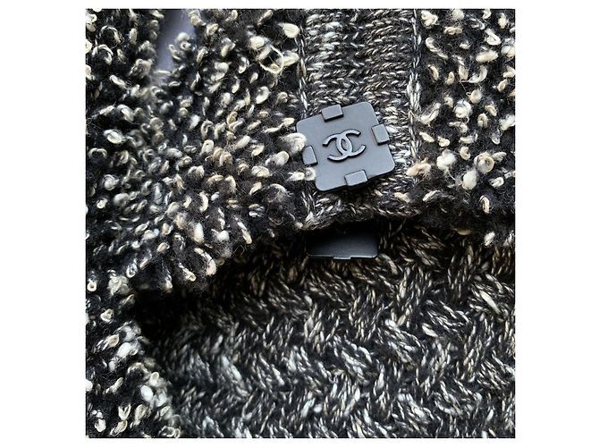 Timeless Chanel Grauer Kaschmir-Mix langer Cardigan Größe 40 FR - Ansicht 8