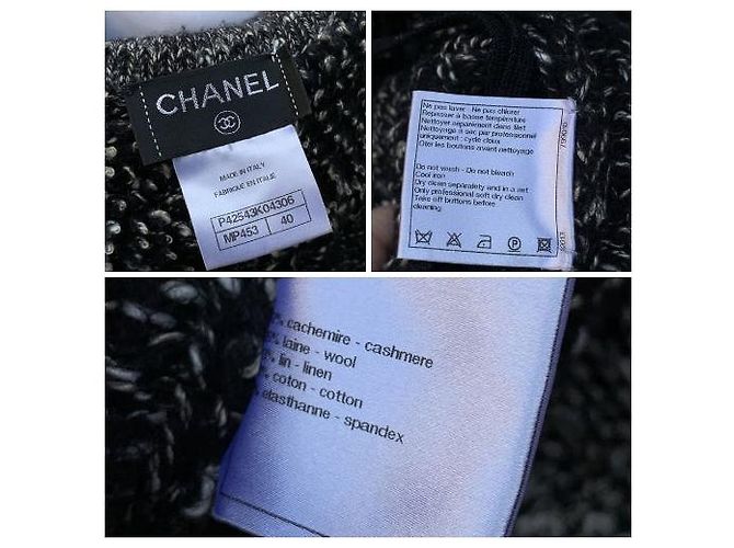 Timeless Chanel Grauer Kaschmir-Mix langer Cardigan Größe 40 FR - Ansicht 9