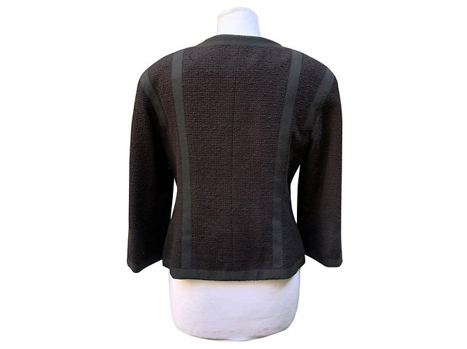 Timeless Chanel Schwarze Baumwoll-Tweedjacke 3/4 Größe 36 FR 2013 - Ansicht 2