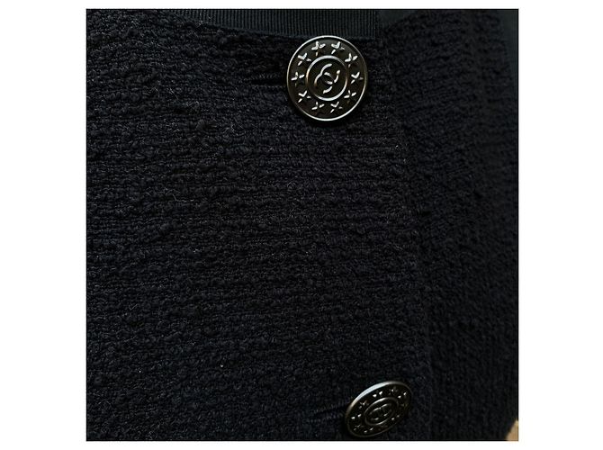 Timeless Chanel Schwarze Baumwoll-Tweedjacke 3/4 Größe 36 FR 2013 - Ansicht 4