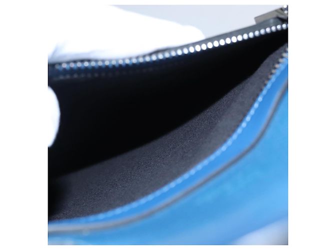 Borsa a mano in pelle blu Christian Louboutin Auth bs21607 - vista 12