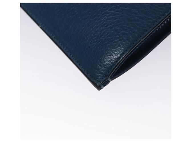 Borsa a mano in pelle blu Christian Louboutin Auth bs21607 - vista 16