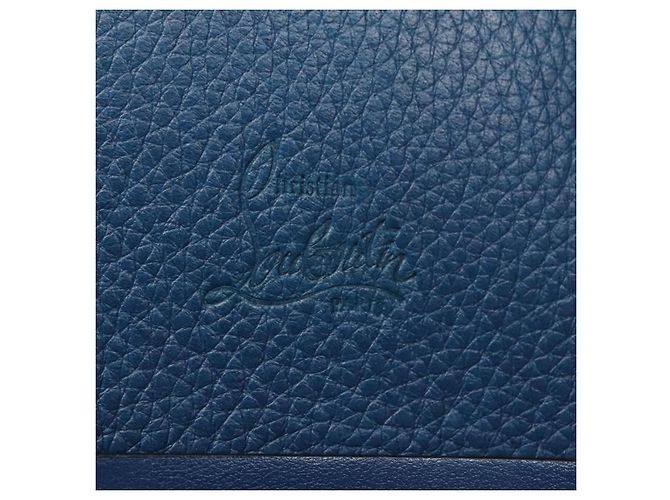 Borsa a mano in pelle blu Christian Louboutin Auth bs21607 - vista 17