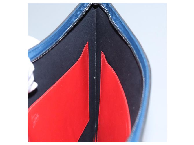Borsa a mano in pelle blu Christian Louboutin Auth bs21607 - vista 18