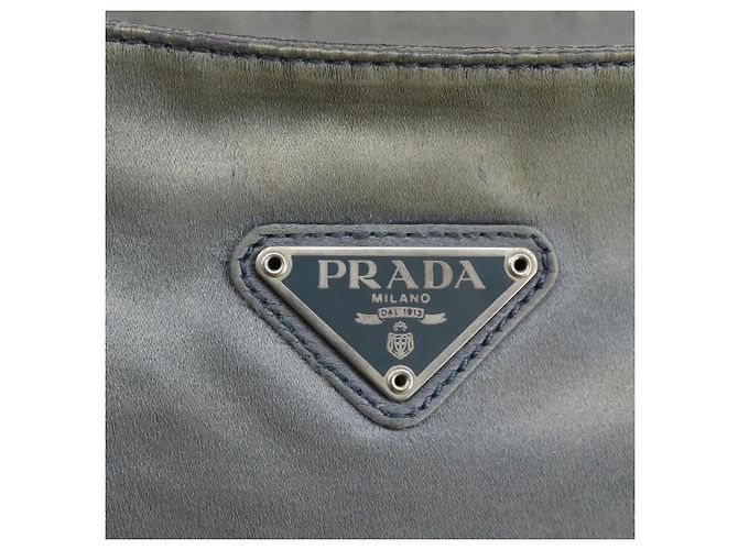 Borsa a Spalla PRADA Satin Blu Auth ar13121 - vista 17