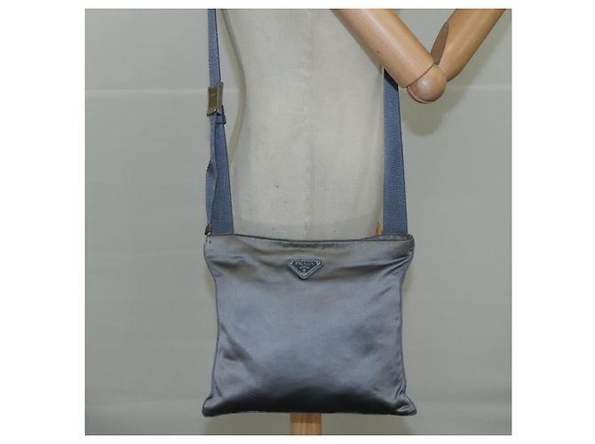 Borsa a Spalla PRADA Satin Blu Auth ar13121 - vista 22