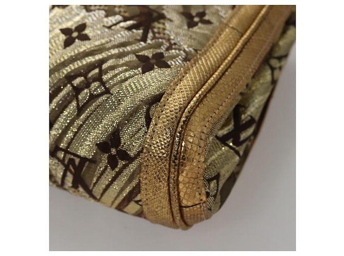 LOUIS VUITTON Borsa Clutch Brocade Tari Monogramma Oro M93142 LV Auth 106316S D'oro - vista 16