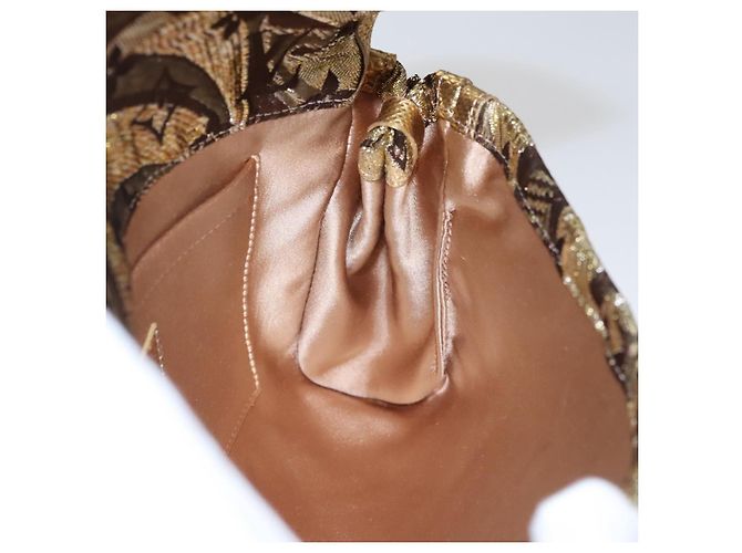 LOUIS VUITTON Borsa Clutch Brocade Tari Monogramma Oro M93142 LV Auth 106316S D'oro - vista 18
