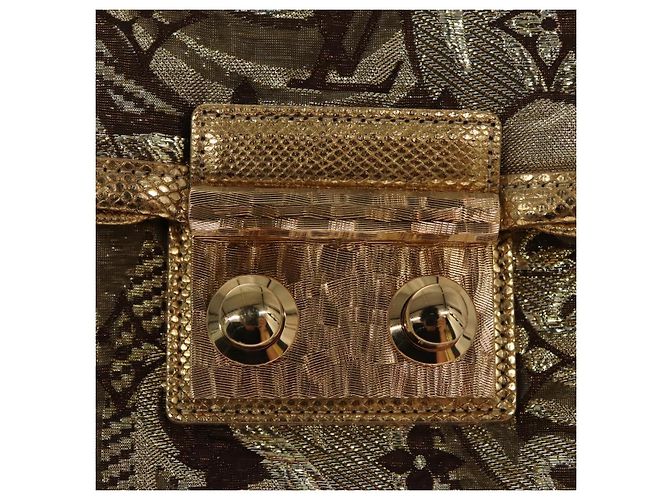 LOUIS VUITTON Borsa Clutch Brocade Tari Monogramma Oro M93142 LV Auth 106316S D'oro - vista 8
