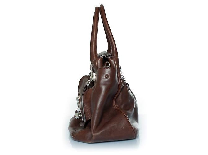 Céline Celine, borsa in pelle marrone Blossom - vista 6