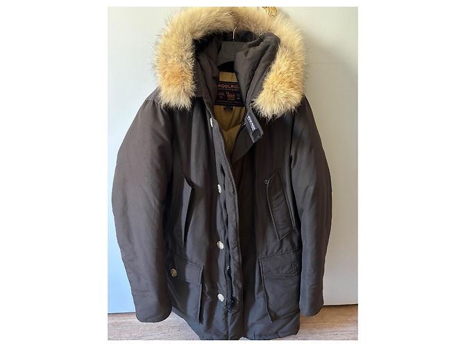 Woolrich Daunenparka mit Pelzkapuze Dunkelgrau Anthrazitgrau - Ansicht 2