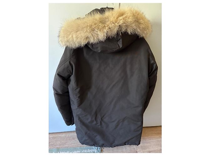 Woolrich Daunenparka mit Pelzkapuze Dunkelgrau Anthrazitgrau - Ansicht 3
