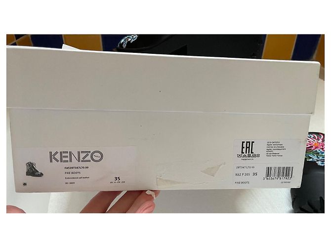 Stivaletti Kenzo in Pelle con Ricami Multicolore - vista 10