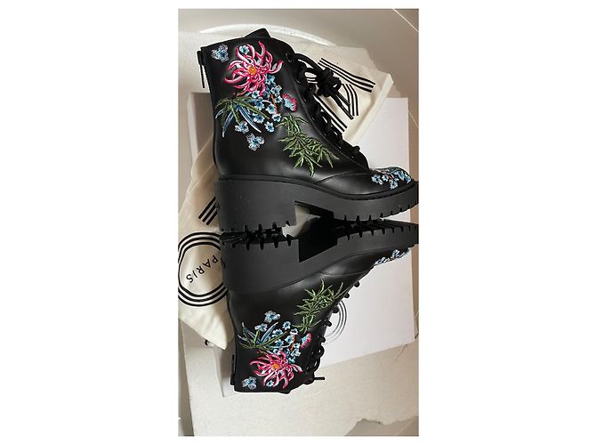 Stivaletti Kenzo in Pelle con Ricami Multicolore - vista 5