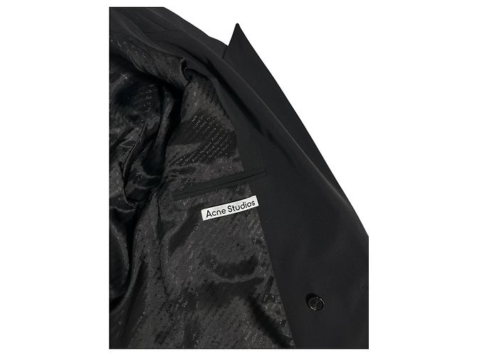 Acne Studios Double Breasted Wool Blazer Black - view 10