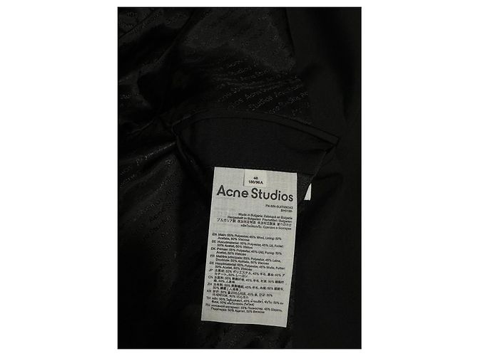 Acne Studios Double Breasted Wool Blazer Black - view 11