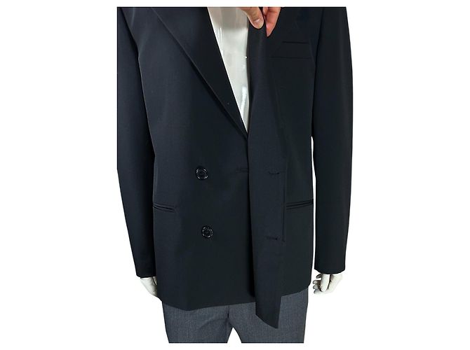 Acne Studios Double Breasted Wool Blazer Black - view 6