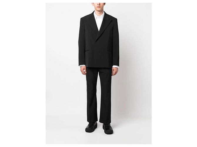 Acne Studios Double Breasted Wool Blazer Black - view 8