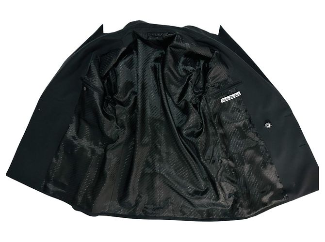 Acne Studios Double Breasted Wool Blazer Black - view 9