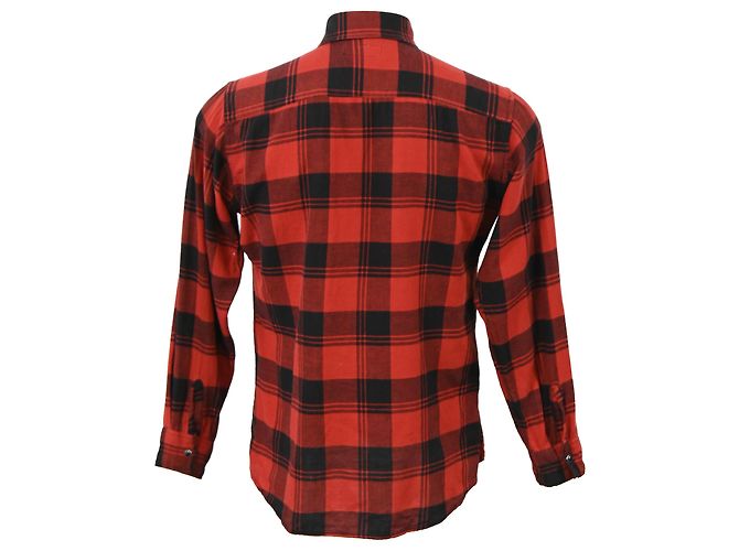 Camicia a quadri Saint Laurent in cotone rosso - vista 3