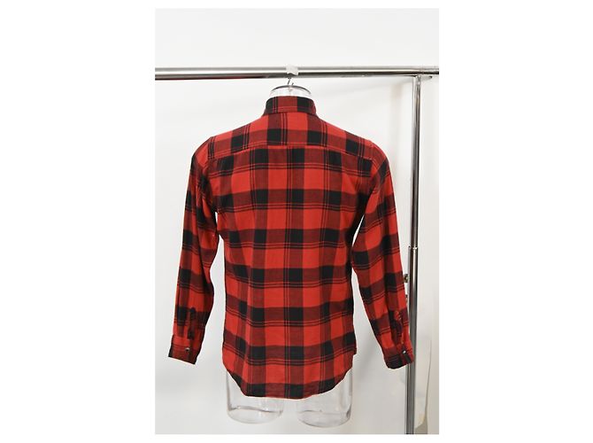 Camicia a quadri Saint Laurent in cotone rosso - vista 8