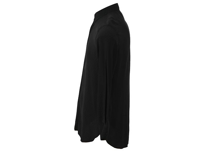Camicia Testurizzata Saint Laurent in Cotone Nero - vista 2