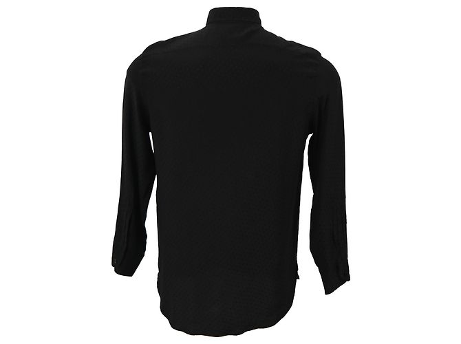 Camicia Testurizzata Saint Laurent in Cotone Nero - vista 3