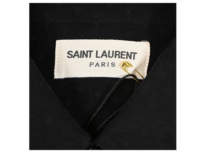 Camicia Testurizzata Saint Laurent in Cotone Nero - vista 5