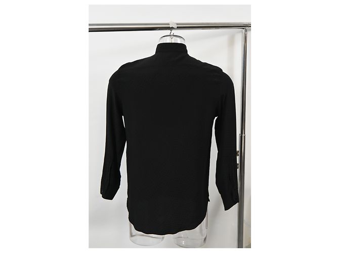 Camicia Testurizzata Saint Laurent in Cotone Nero - vista 8