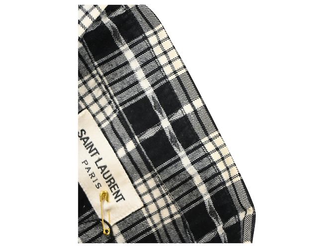 Camicia a quadri Saint Laurent Paris in cotone nero - vista 6