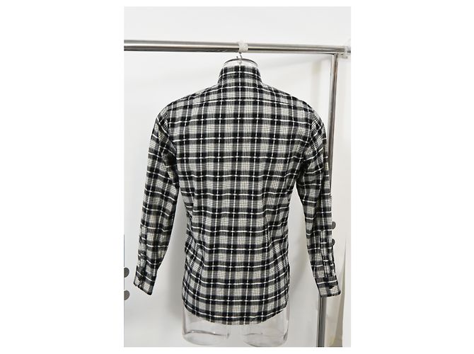 Camicia a quadri Saint Laurent Paris in cotone nero - vista 9