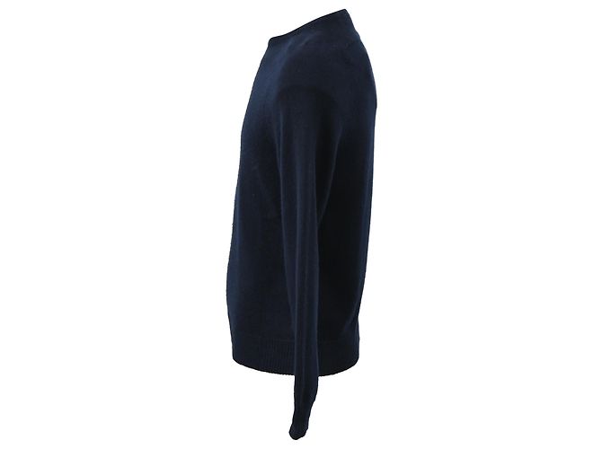 Saint Laurent Rundhalspullover aus marineblauer Wolle - Ansicht 2
