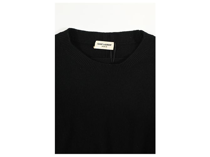 Saint Laurent Rundhalspullover aus schwarzer Wolle - Ansicht 10