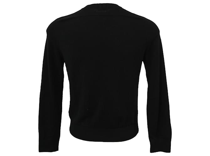 Saint Laurent Rundhalspullover aus schwarzer Wolle - Ansicht 3