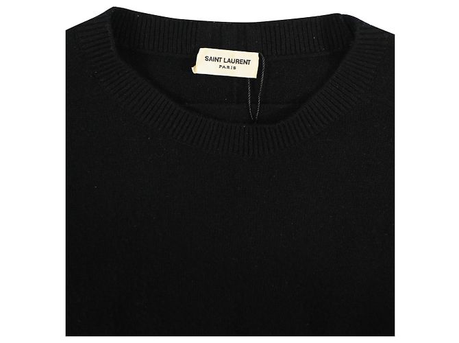 Saint Laurent Rundhalspullover aus schwarzer Wolle - Ansicht 5