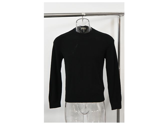 Saint Laurent Rundhalspullover aus schwarzer Wolle - Ansicht 6
