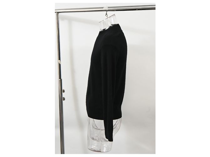 Saint Laurent Rundhalspullover aus schwarzer Wolle - Ansicht 7