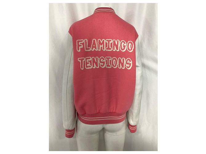 Céline Celine x Scott Reeder Varsity-Jacke aus rosa Wolle Pink - Ansicht 10