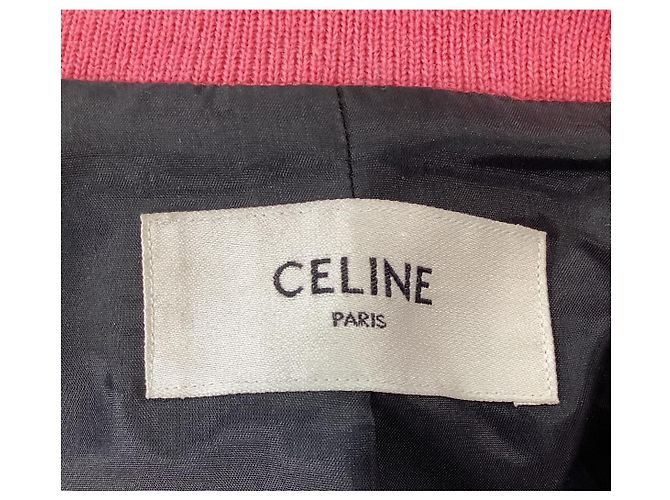 Céline Celine x Scott Reeder Varsity-Jacke aus rosa Wolle Pink - Ansicht 11