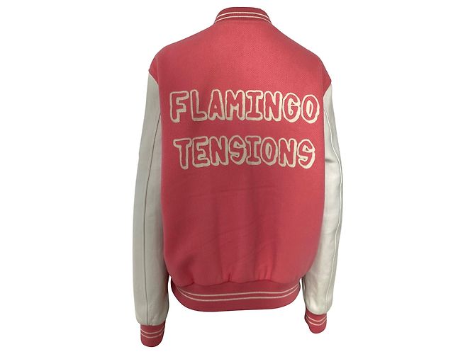 Céline Celine x Scott Reeder Varsity-Jacke aus rosa Wolle Pink - Ansicht 4