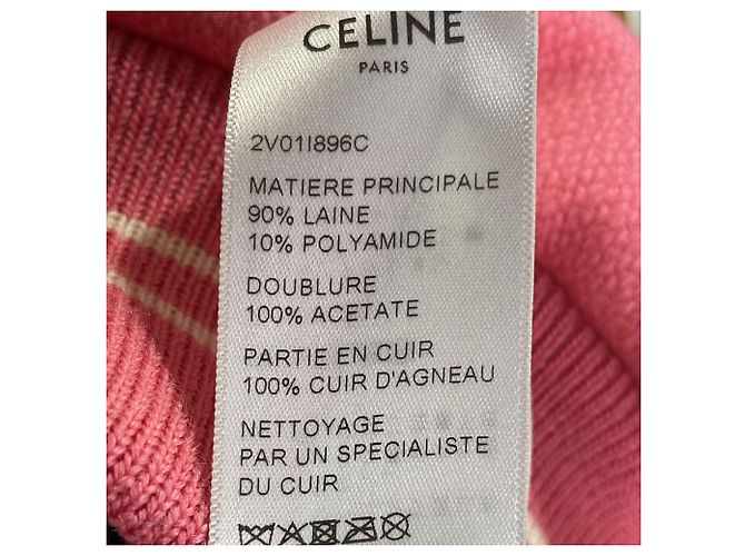 Céline Celine x Scott Reeder Varsity-Jacke aus rosa Wolle Pink - Ansicht 6