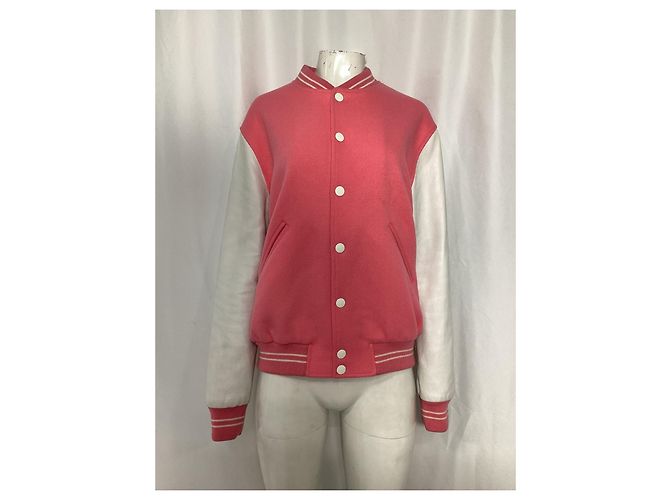 Céline Celine x Scott Reeder Varsity-Jacke aus rosa Wolle Pink - Ansicht 7