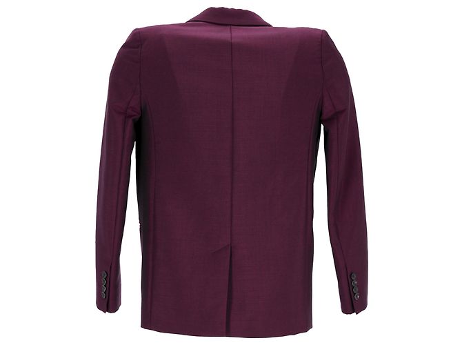 Einreiher-Blazer mit Taschen aus burgunderfarbener Wolle von Acne Studios Rot Bordeaux - Ansicht 3