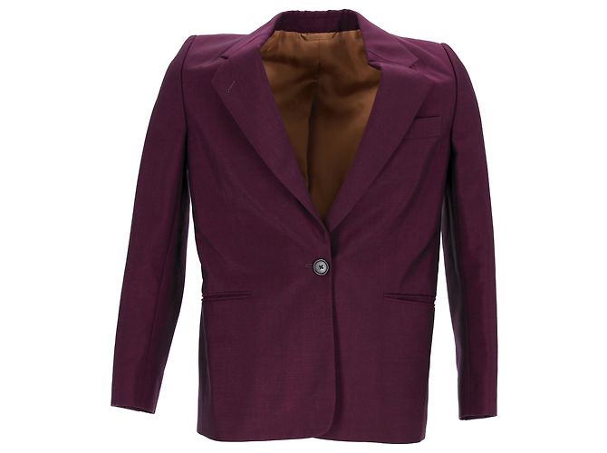 Einreiher-Blazer mit Taschen aus burgunderfarbener Wolle von Acne Studios Rot Bordeaux - Ansicht 6