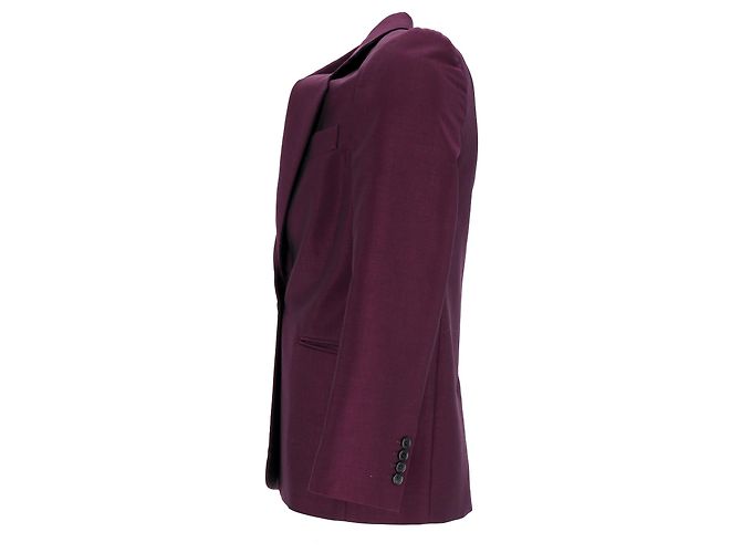Einreiher-Blazer mit Taschen aus burgunderfarbener Wolle von Acne Studios Rot Bordeaux - Ansicht 7